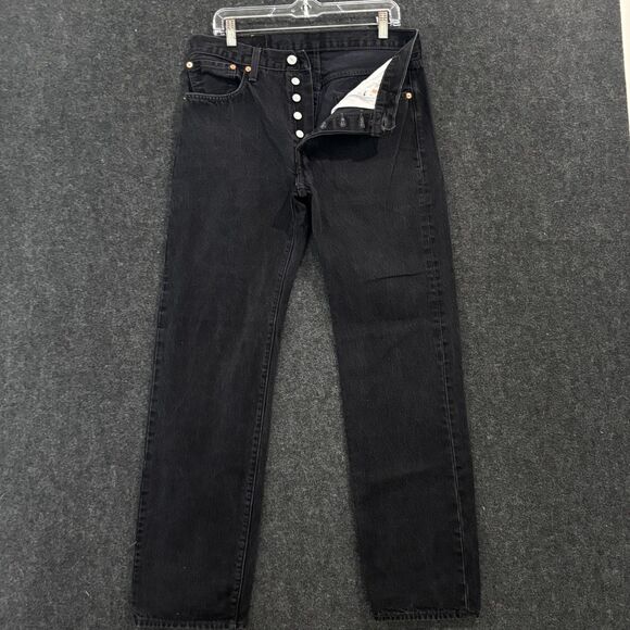 Vintage Levis 501 Jeans Men's 32x34 Black Straight Leg Button Fly Classic - Picture 1 of 14